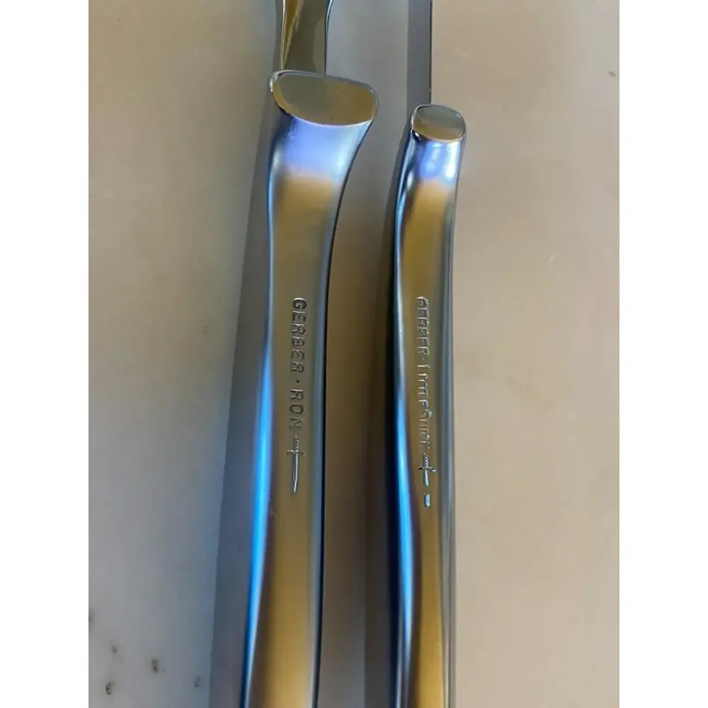Vintage GERBER Legendary Blades 2 Pc Carving Set: Walnut Box Ron / Little Snick